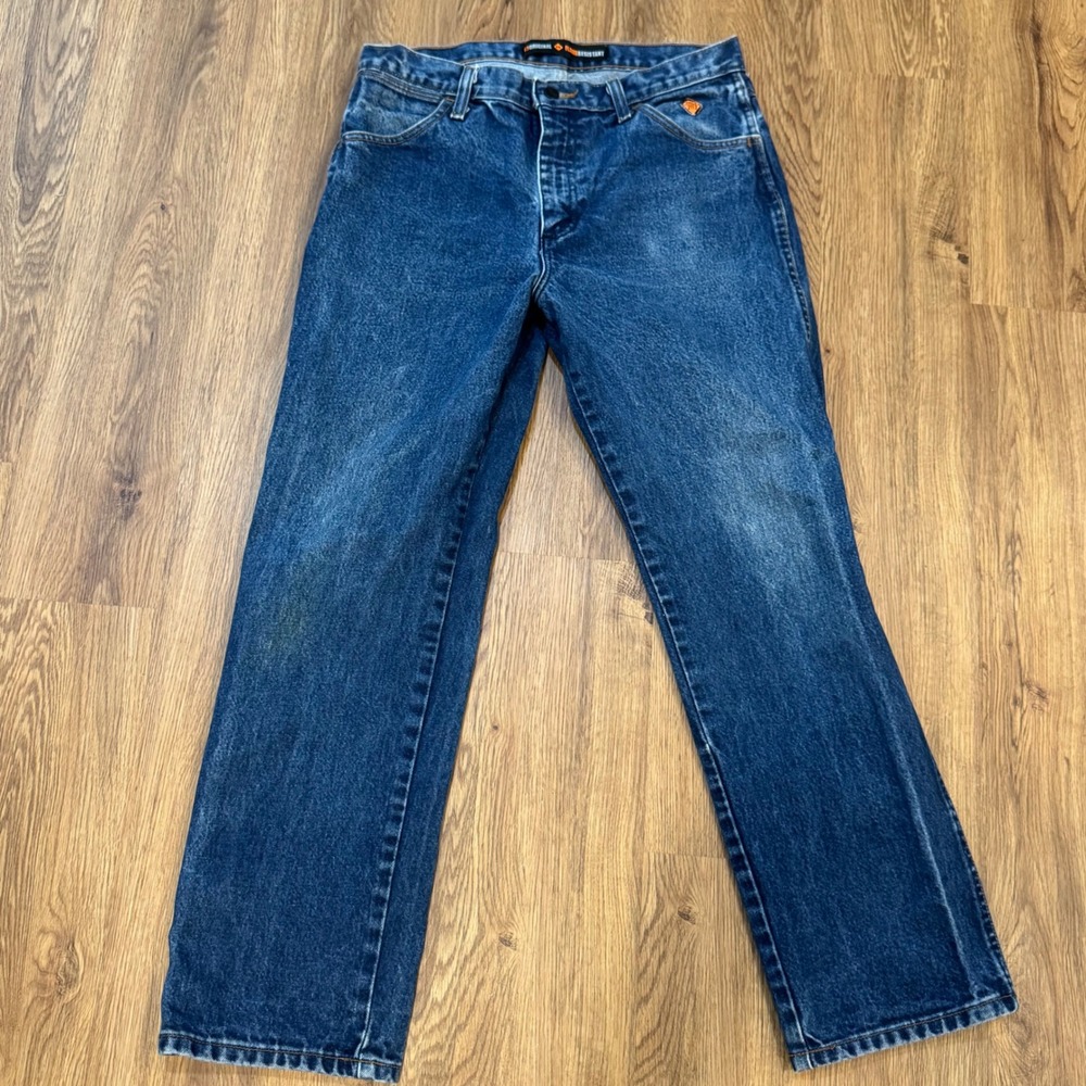 Wrangler FR 13MWZ Flame Resistant Jeans Mens 32x30 Blue Cowboy Cut HRC2 Workwear